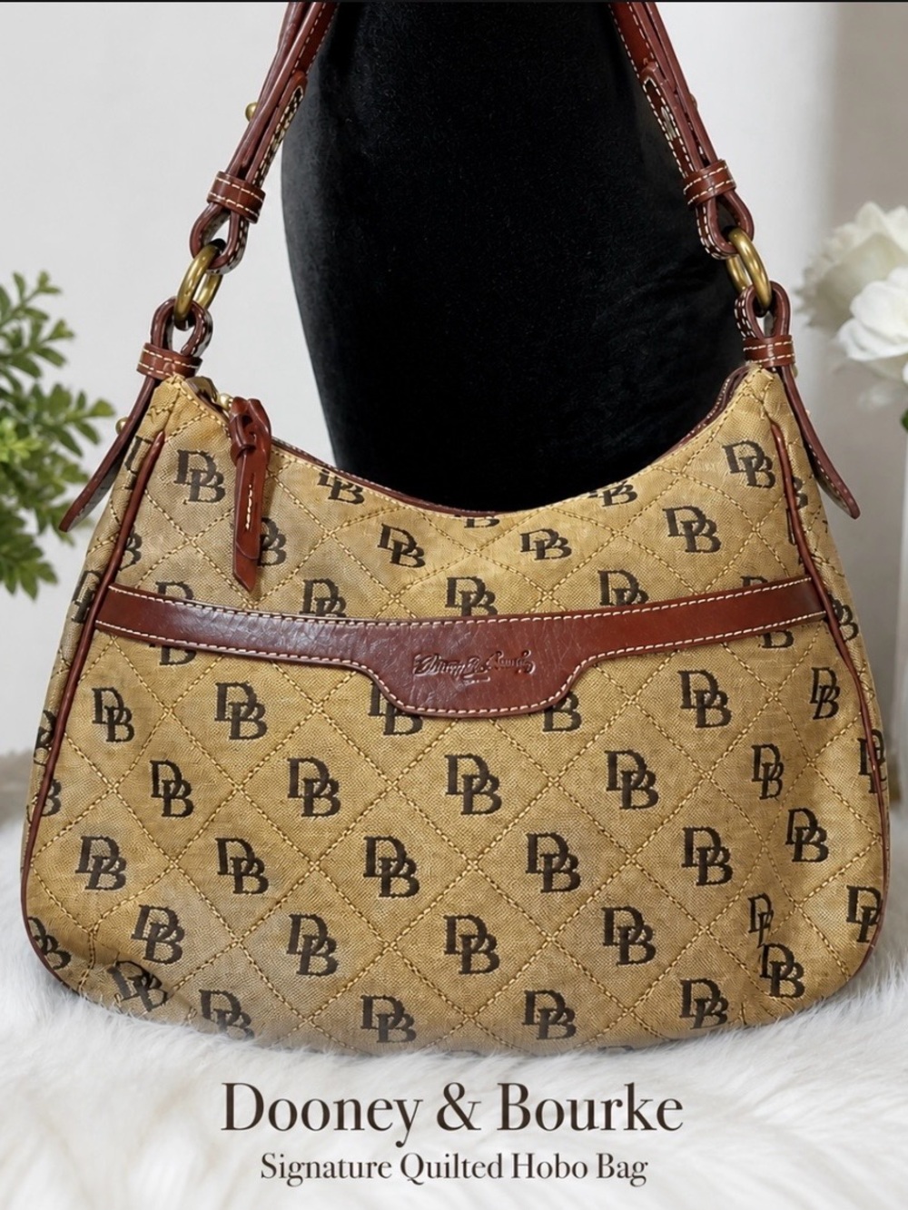 Dooney & Bourke DB Signature Quilted One Strap Hobo Shoulder Bag